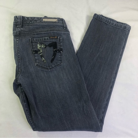 Seven7 Skinny Jeans Sequins Streetwear Fashion Unique Denim Pockets Biker 31 - Picture 14 of 14